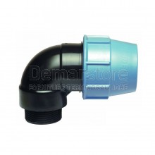 Gomito Maschio in PP Unidelta PN16 per Tubo in Polietilene Diam. 50 x 1"1/2