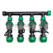 KIT Irrigazione 4 Zone con Elettrovalvole Irritec VPN 1" Uscita D.32