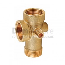 Raccordo a 5 Vie per Pompa Autoclave in Ottone Giallo | 1"