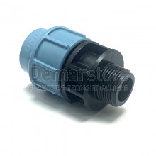 Raccordo Diritto Maschio in PP Unidelta PN16 per Tubo in Polietilene Diam. 25 x 1"