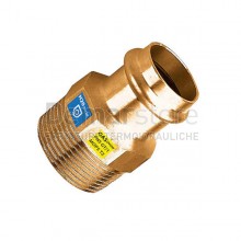 Raccordo a Pressare in Bronzo per Acqua-Gas Diritto Maschio Diam. 22 x 3/4"