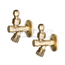 Rubinetti Sotto Lavabo Bronzati a Vitone con Filtro e Snodo Attacco 1/2"-10mm (Coppia)