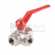 Valvola a Sfera 3 Vie Passaggio a "T" Femmina | Diam.1/2"