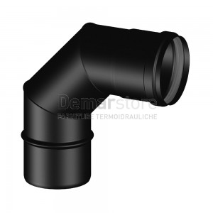 Curva Nera 90° MF Ø80 per Stufe a Pellet