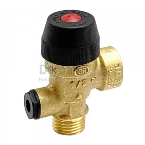 Valvola di Sicurezza 3 Bar M.1/2" con Attacco Manometro