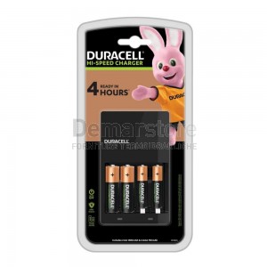 Carica Batterie DURACELL Fino a 4 Pile Ricaricabili Stilo AA e Mini Stilo AAA (Incluse 4 Pile)