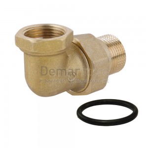 Bocchettone in Ottone Giallo | Curvo con O-Ring | MF | Diam. 1"1/4