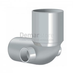 Curva WC Grigia PVC ad Incollaggio con Attacchi Laterali Diam. 100 x 40