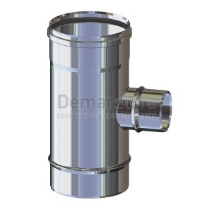 Tee Acciaio Inox 304 Mono Parete FMM 90° Ridotta Diam. 200x80