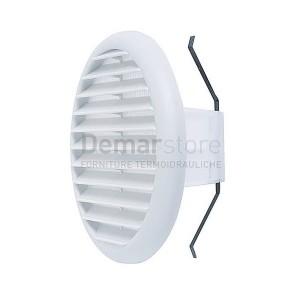 Griglia di Aerazione PVC Bianca Tonda Ø180 mm con Molla per Fori da 125/160