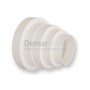 Riduzione Bianca in PVC per Cappa Cucina Universale Ø80-100-120-125-150