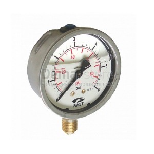 Manometro alla Glicerina Attacco Laterale | Diam.63 | M.1/4" | 0-6 Bar