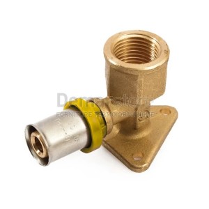 Gomito a Pressare Femmina Flangiato per Tubo GAS Multistrato Diam. 20 x 1/2"