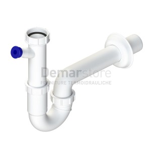 Sifone Lavello a 1 Via in PVC 1"1/2 x Ø40 | Attacco Lavatrice | Autopulente