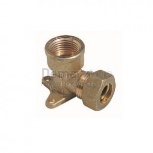 Gomito a Stringere per Tubo Rame Femmina Flangiato Diam. 16 x 1/2"