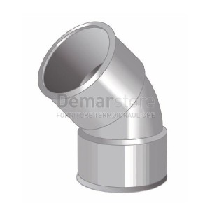 Curva Grigia PVC ad Incollaggio 45° FF Diam. 50