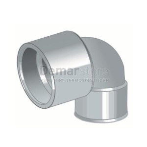 Curva Tecnica Grigia PVC ad Incollaggio FF Diam. 50 x 40