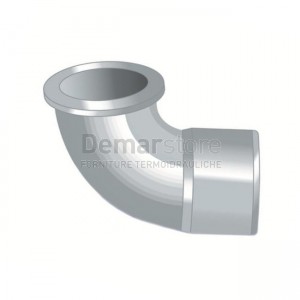 Codolo Grigio PVC ad Incollaggio Curvo con Cartella Diam. 32