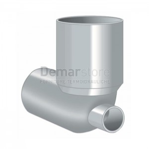 Curva WC Grigia PVC ad Incollaggio con Attacco Posteriore Diam. 100 x 40