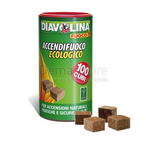 Diavolina Accendifuoco Ecologico 100 Cubetti