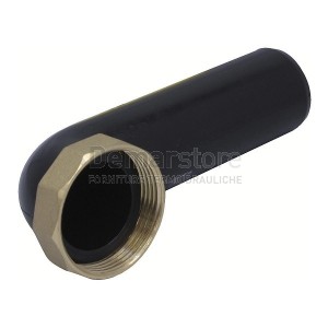 Codolo Curvo in PEHD con dado in Ottone Diam. 1"1/4 x 40 mm