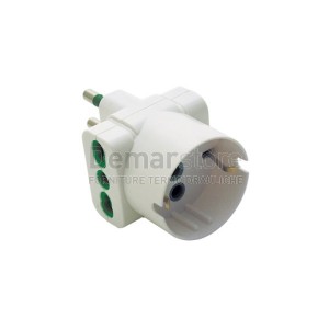 Adattatore Triplo Schuko Bipasso 2 Poli + T 16A