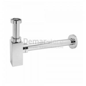 Sifone a Bottiglia LUX 1"1/4 Quadro Cromo