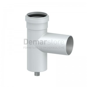 Tee in Alluminio con Tappo per Scarico Caldaie Diam. 80
