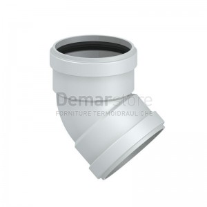 Curva in Alluminio per Scarico Caldaie 45° FF Diam. 80