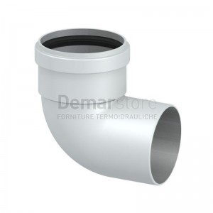 Curva in Alluminio per Scarico Caldaie 90° MF Diam. 80