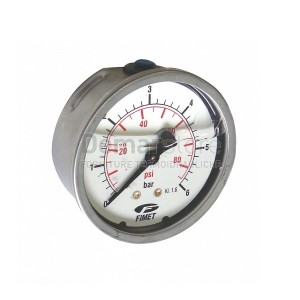 Manometro alla Glicerina Attacco Posteriore | Diam.63 | M.1/4" | 0-20 Bar