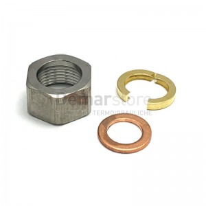 Kit Montaggio Flessibile Uniroll | Dado Inox + Anello + Guancetta | Diam. 1/2"