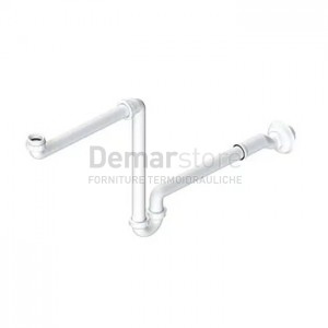 Sifone Lavabo Salvaspazio Autopulente con Eccentrico Diam. 1"-1"1/4 x 32