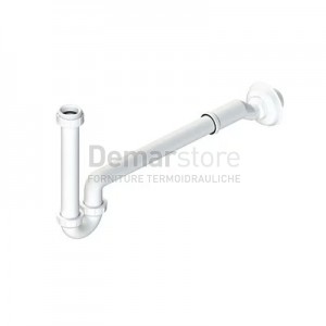 Sifone a "S" Abs Attacco 1"+ 1"1/4 Bianco con eccentrico Diam.32