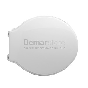 Sedile WC per Vaso in Ceramica | Cerniere Tipo A | Forma 2 | Lungh. 42-44 cm | Largh. 38 cm