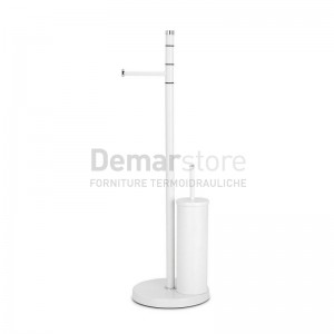 Piantana Colonna Porta Scopino Bianco/Cromo METAFORM | Mod. WINDOR