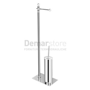 Piantana Colonna Porta Scopino Bianco/Cromo | Mod. COVER ECO