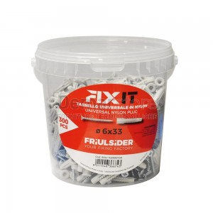 Tasselli in Nylon FIXIT Ø 6x33 con Vite | Barattolo Pz.300