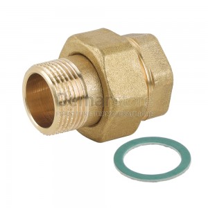 Bocchettone in Ottone Giallo | Diritto con Sede Piana | MF | Diam. 1"1/4