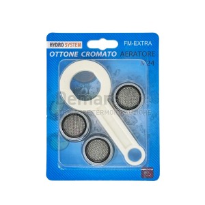 Kit 3 Aeratore Maschio + Chiave | M24x1 | Cromo | in Blister