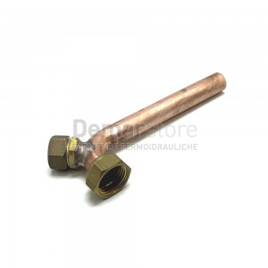 Tubo Rame con Cartella e Dado con Attacco Lavaggio Curvo Diam. 14 x 1/2"