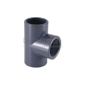 Tee in PVC-U | PN16 | Incollaggio-Filettato F. | Ø 63 x 2" x 63