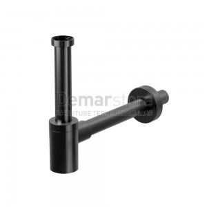 Sifone a Bottiglia LUX 1"1/4 Tondo | Nero Opaco