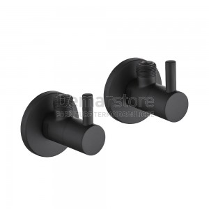 Coppia Rubinetti Sottolavavo Lusso Tondo | M.1/2" | Nero Opaco