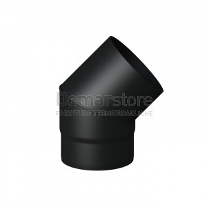 Curva Nera 45° MF per Stufe a Legna | Acciao al Carbonio mm.2 | Diam.150