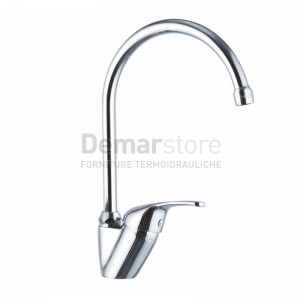 Miscelatore Lavello Cucina D'AMBRA | Canna a Ponte | Serie BLU 2.0