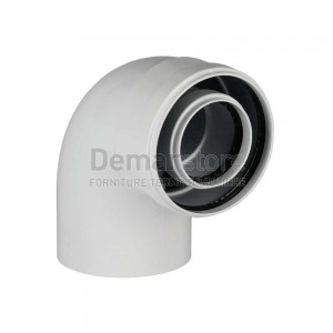 Curva Coassiale in Alluminio 60/100 | MF | 90°