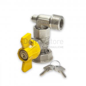 Valvola a Sfera GAS con Serratura e Presa Pressione | a 90° | Attacco Contatore | F 1"1/4 x M.1"
