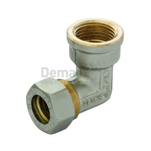 Gomito a Stringere per Tubo Rame Femmina Diam. 16 x 1/2"