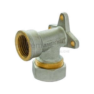 Gomito a Stringere per Tubo Rame Femmina Flangiato Diam. 12 x 1/2"